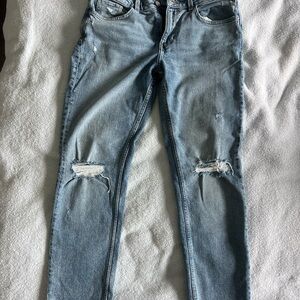 Zara Light Blue Distressed Skinny Jeans